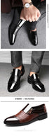 Elegant Breathable Leather Oxfords for Men - Stylish Formal Dress Shoes Perfect for Office, Parties, and Weddings with Comfortable Rubber Outsole and Lace-up Closure